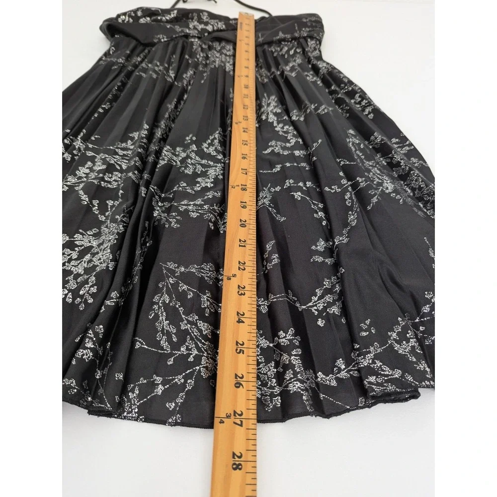 Vintage B Darlin Dress Black Silver Glitter Floral Halter Pleated 11/12 Y2K USA - Picture 9 of 9